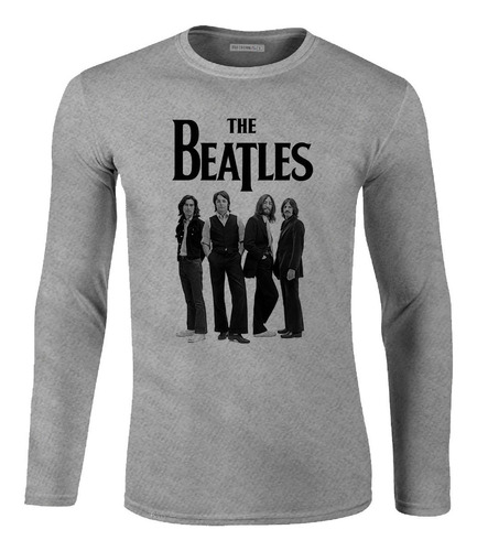 Camiseta Manga Larga The Beatles Pop Rock Grupo Poster Ikl