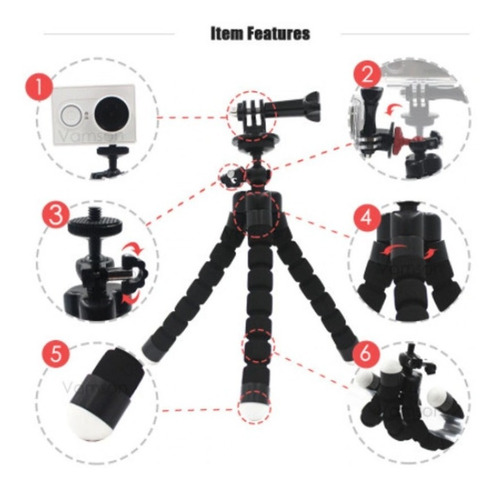 Tripie Flexible Paracelular Cámara + Tornillo + Adaptador