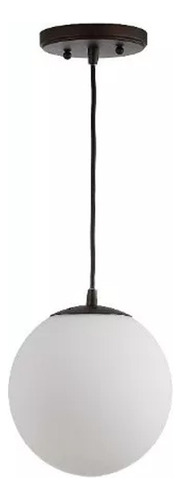 Colgante Tabern Globo Opal 30 Cm Cromo