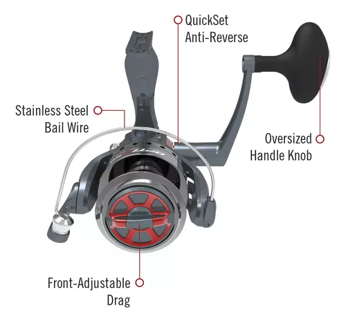 Quantum Optix Spinning Fishing Reel, 4 Bearings, Quickset Anti-reverse With  Smooth, Precisely-aligned Gears, Size 80