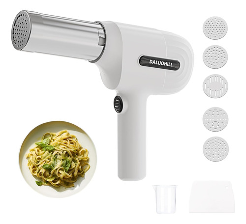 Handheld Electric Pasta Maker, 5-in-1 Cordless Pasta Mach...