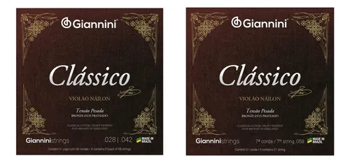 comprar Kit Completo Pu002F Violão Nylon 7 Cordas Tensão Pesada Clássico