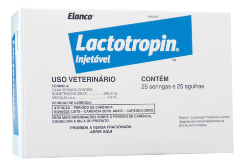 Lactotropin 500mg 25 Un Seringas - Envio Imediato