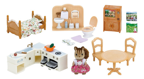 Calico Critters Muñeca Ardilla Muebles Y Accesorios Silvania