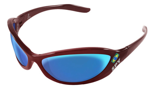 Óculos De Sol Spy 42 - Crato Chocolate Brilho Lente Azul