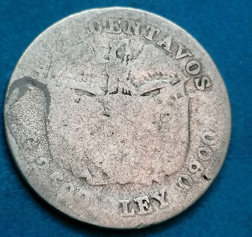 Colombia Moneda 10 Centavos 1913 Plata