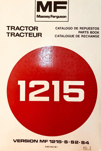 Manual De Repuestos Tractor Massey Ferguson 1215