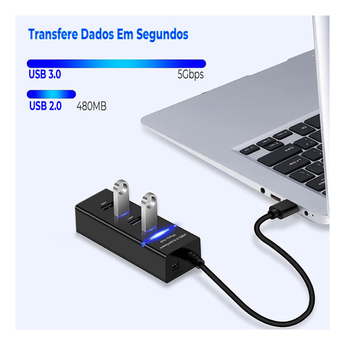 Hub Usb 3 0 4 Porta Entrada 9 Pinos Extensor Slim Hi Speed