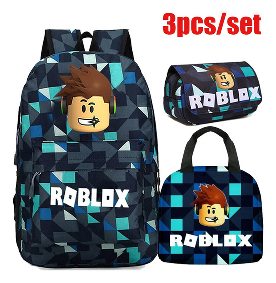 Mochila Escolar Con Estampado Roblox Para Adolescentes+estuc Mochila Escolar Con Estampado Roblox Para Adolescentes+estuc