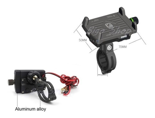 Sup. Celular Alumínio C/ Carregador Usb Turbo Motos Top!