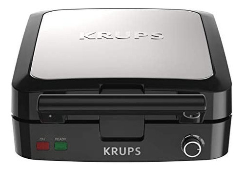 Wafflera Krups 8010000467 4 Waffles Inoxidable con Placas Removibles Silver/Black