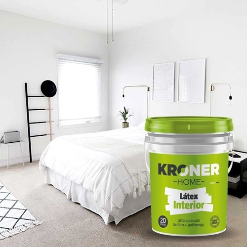Imagen 5 de 10 de Pintura Látex Interior Mate 20lts Antihongo Kroner Home