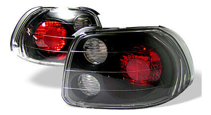 Fit Honda 93-97 Del Sol Black Altezza Rear Tail Lights B Jjd