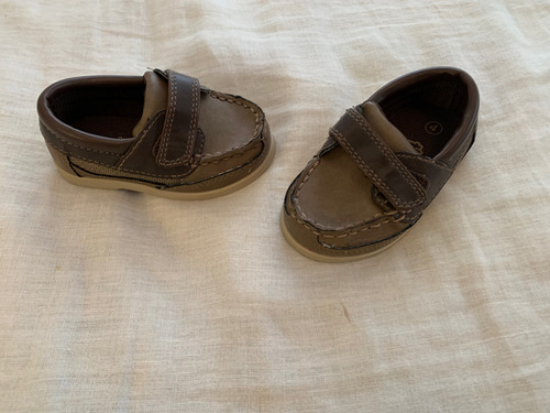 Zapatos Bebé 19 Marrones Con Velcro Impecables (Usado)
