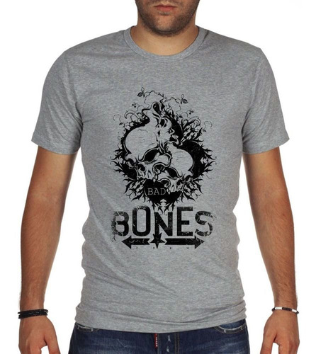 Remera De Hombre Bad Bones Crew Skulls