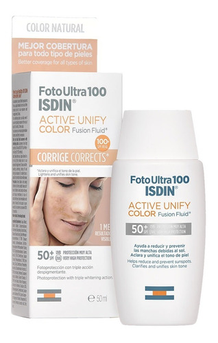 Imagen 2 de 10 de Isdin Fotoultra 100 Active Unify Color Spf 50+, 50 Ml