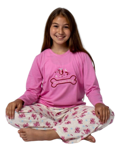 Pijama Manga Larga Pantalón Largo Niña Estampado 