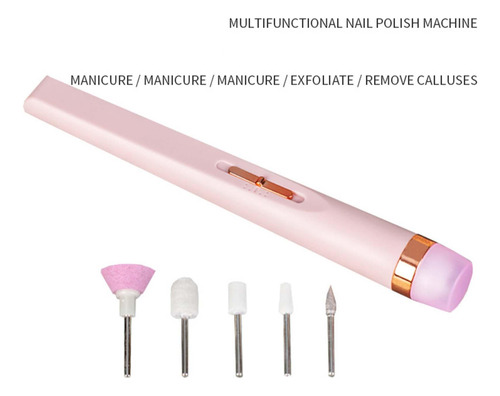 3 Taladro De Uñas Eléctrico Inalámbrico Con 5 Rosa