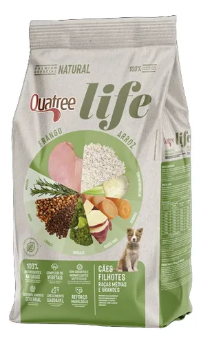 comprar Quatree Life Filhote Raças Médias Grandes Frango Arroz 3kg