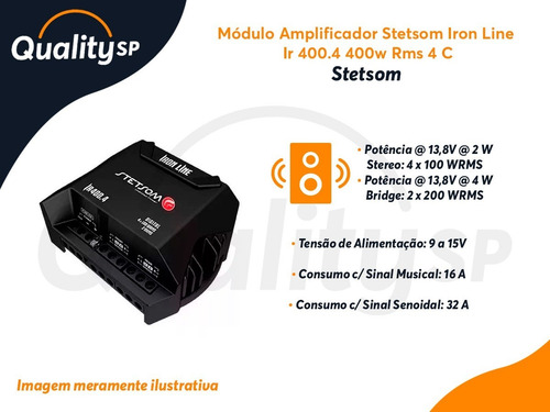 Módulo Amplificador Stetsom Iron Line Ir 400.4 400w Rms 4 C
