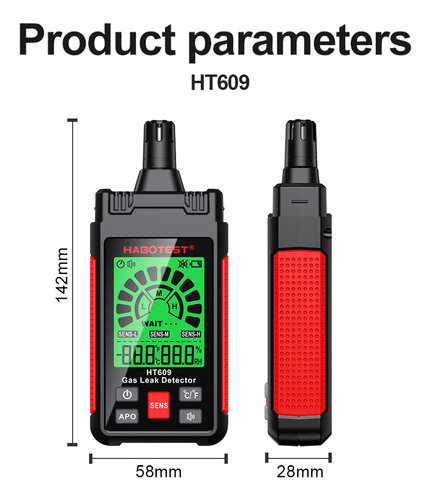 Habotest Ht609 Detector De Gases Combustibles Negro Ip67