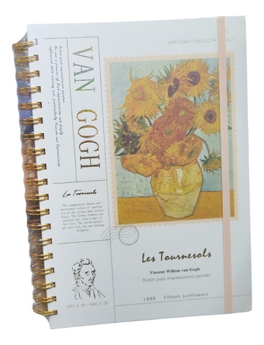 Libreta Cuaderno B5 Van Gogh Cuadro Chico Journal 120 Hojas Los Girasoles