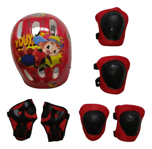 Kit Capacete +  Proteção Infantil Bike Skate Patins Cores