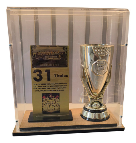 Troféu Compatível Campeonato Paulista Do Corinthians 15 Cm Dourado-escuro