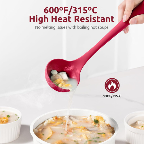 Cucharón De Sopa De Silicona 2.6 Oz Antiadherente