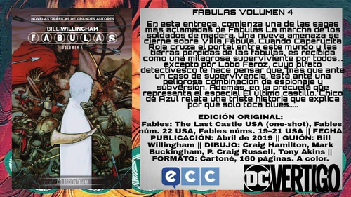 Cómic Fabulas 4 Tapa Dura Colección Vértigo Ecc