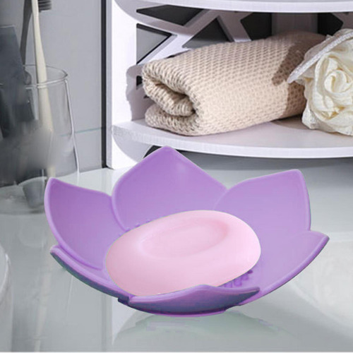 2 Ducha De Baño Con Bandeja De Jabón Flexible Violeta