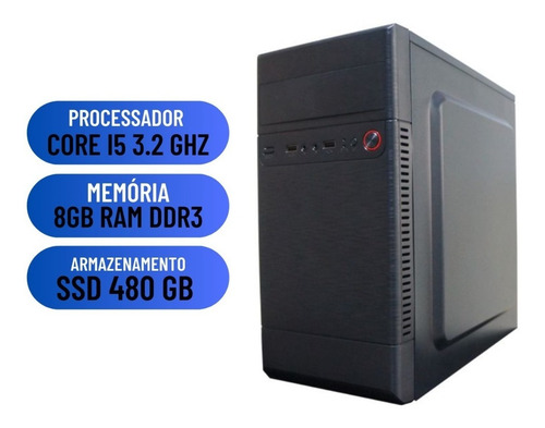 Imagem 1 de 2 de Pc Computador Cpu Core I5 650 + Ssd 480gb, 8gb Memória Ram