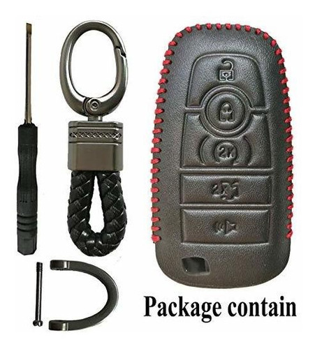 Funda De Piel Para Llaves Color Negro Para Ford Fusion Edge