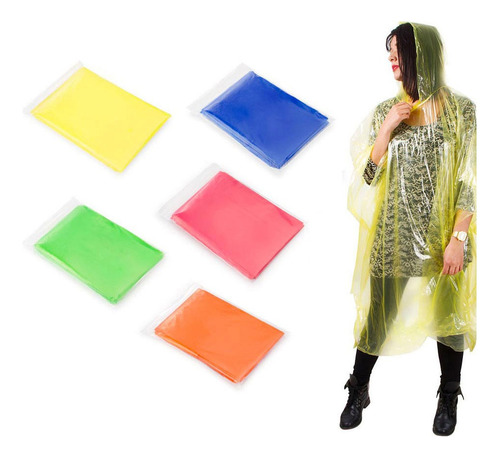 Capa / Poncho Impermeable Plastico Para Lluvia X 12 Unidades