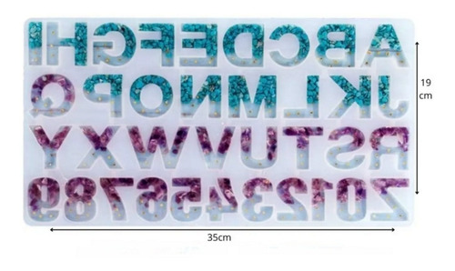 Imagen 2 de 3 de Moldes Silicona Letras Abc Grandes Kit Completo Joyeria