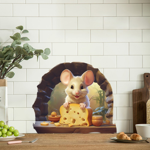 Adhesivos De Pared 3d Mouse Hole