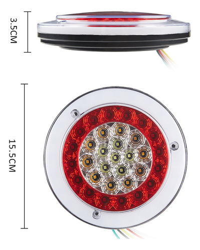 Round Red/amber 56led Brake Stop Turn Signal Tail Lights For