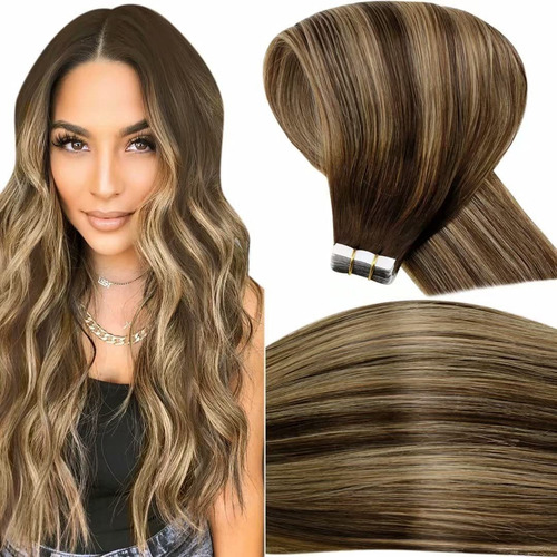 Extensiones De Cabello Brasileño Adhesiva 18'' 40 Und