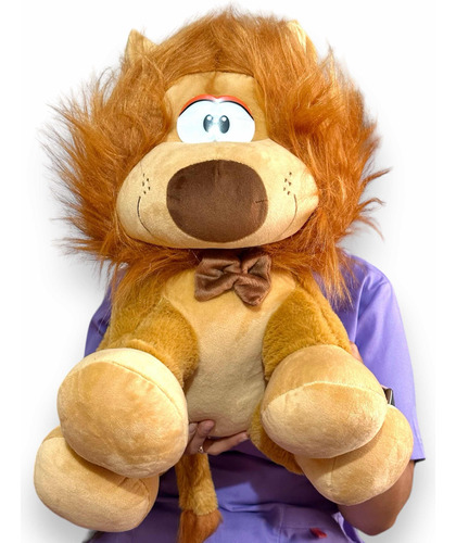 Leon De Peluche 50cm Perfumado + Moño + Globos