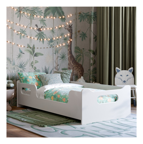 Mini Cama Infantil Para Quarto Com Grade Lateral E Colchão