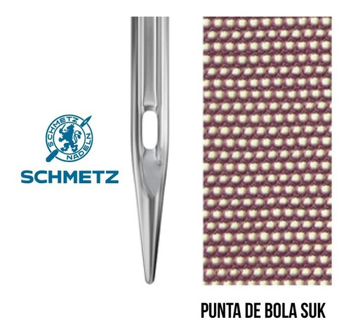100 Agujas Schmetz Punta De Bola Suk P/máq Recta Cabo Grueso