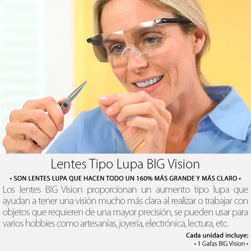Lentes Big Vision Gafas Lupa Con 160 Aumento Costura