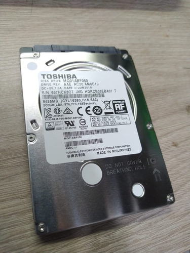 Disco Duro Toshiba 500 Gb Para Lapto, Seminuevo,crystal Info