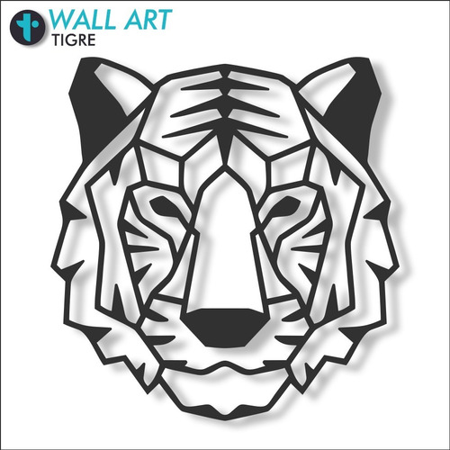 Imagen 1 de 4 de Cuadro Decorativo En Madera Calada Tigre Mural Xl