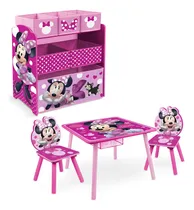 Comprar Kids House Set De Muebles Infantiles Disney Minnie Mouse Mesa con Dos Sillas y Organizador de Juguetes Rosa Ideal para Jugar, Dibujar y Guardar Juguetes