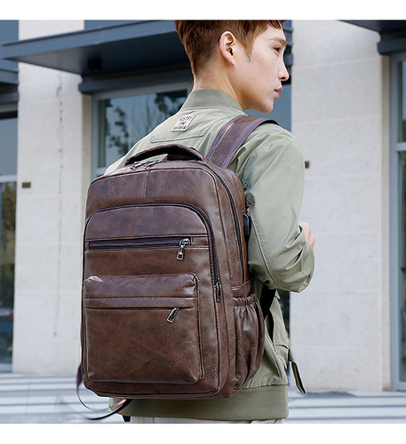Mochila De Viaje Para Portátil De Diseño Para Hombre, Mochila De Negocios Con Puerto De Carga Usb Para Portátil De 16 Pulgadas