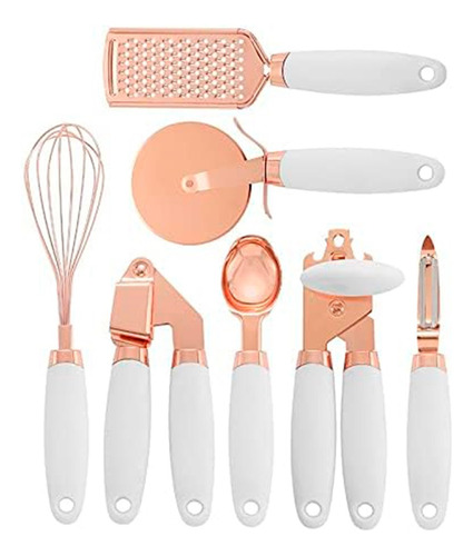 Juego De Accesorios Para Cocina 7 Piezas Oro Rosa Utensilios