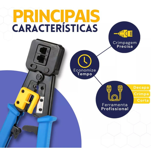 Crimpador Rj45 Rj12 Rj11 Ethernet Cabo Rede Conector Vazado