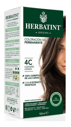 Tintura Permanente Herbatint 4c - Castaño Ceniza
