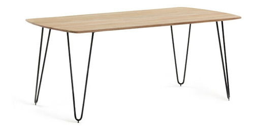 Mesa De Madera Barcli By Promobel Color de la tapa Natural Color de las patas Negro